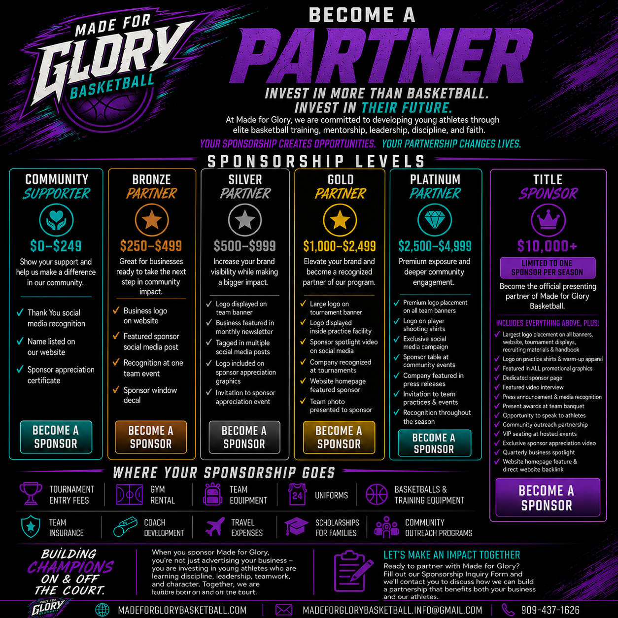 Made For Glory Sponsorship